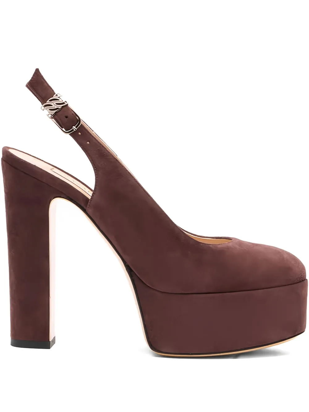 Casadei 130 mm Patty slingback pumps met plateauzool Bruin