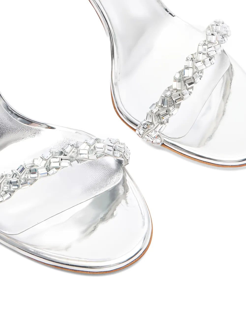 Casadei 100mm Starsway crystal-embellished stiletto sandals Silver
