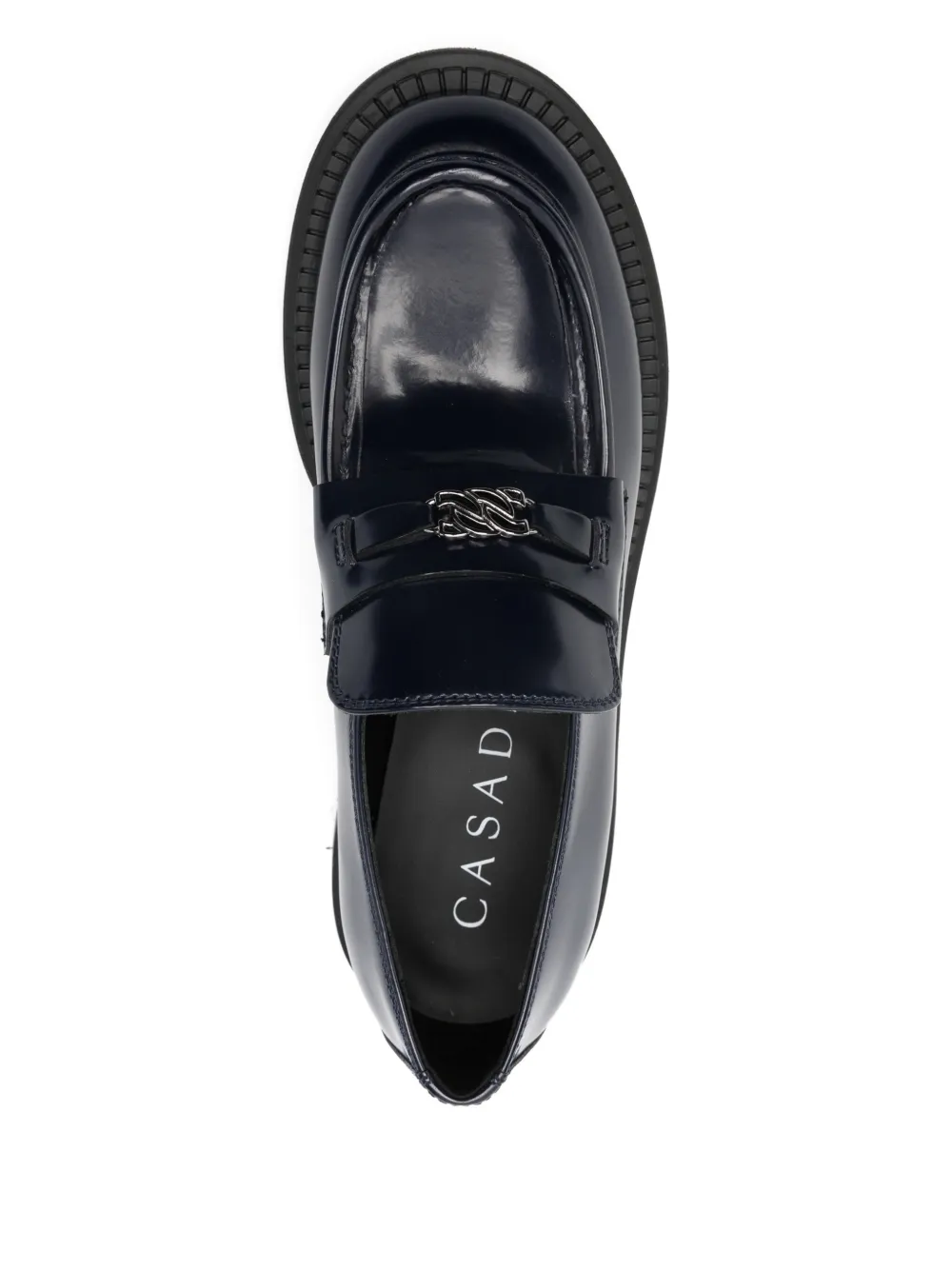 Casadei 40mm Round-toe Loafers In Black