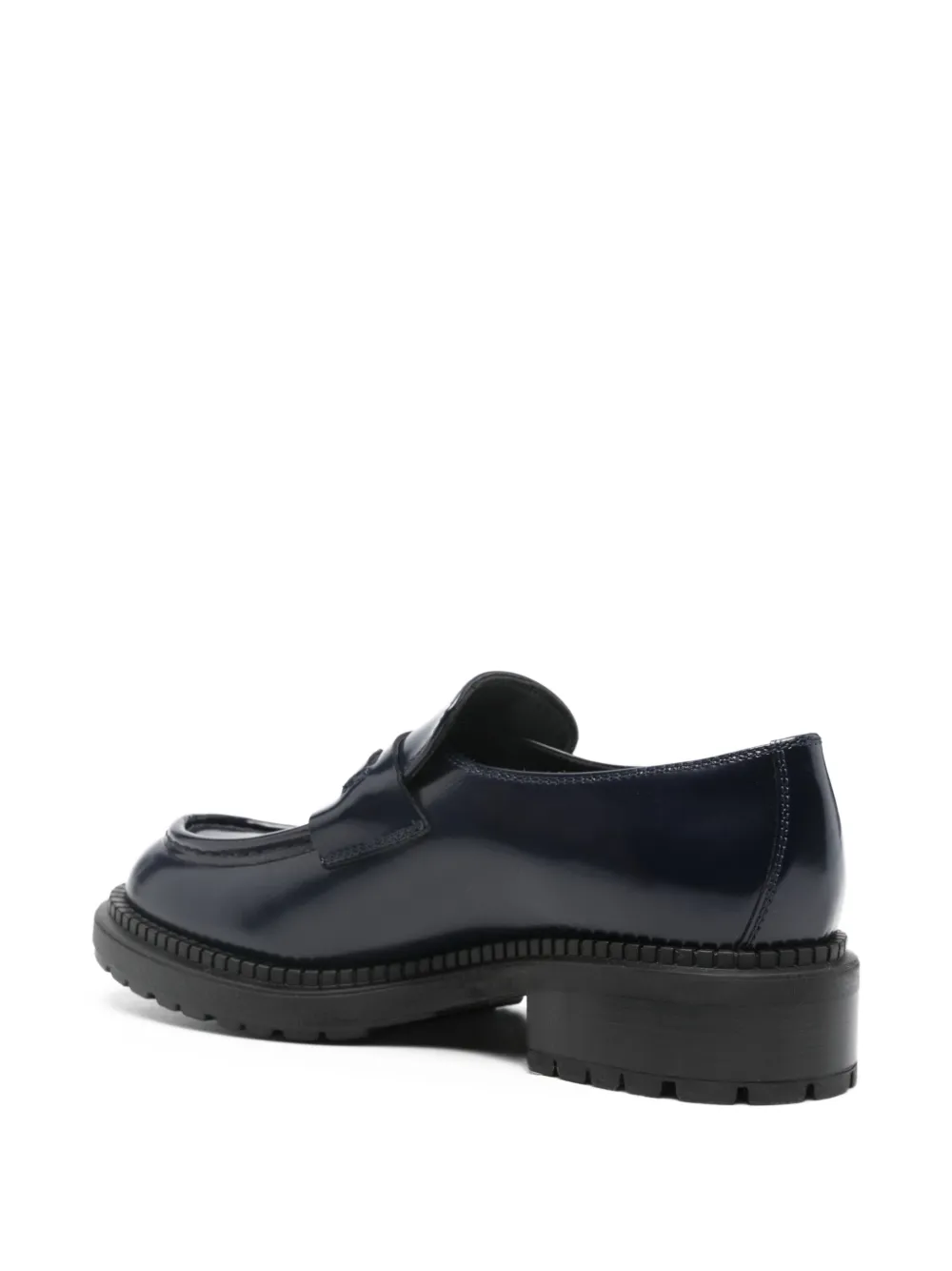 Casadei 40mm Round-toe Loafers In Black