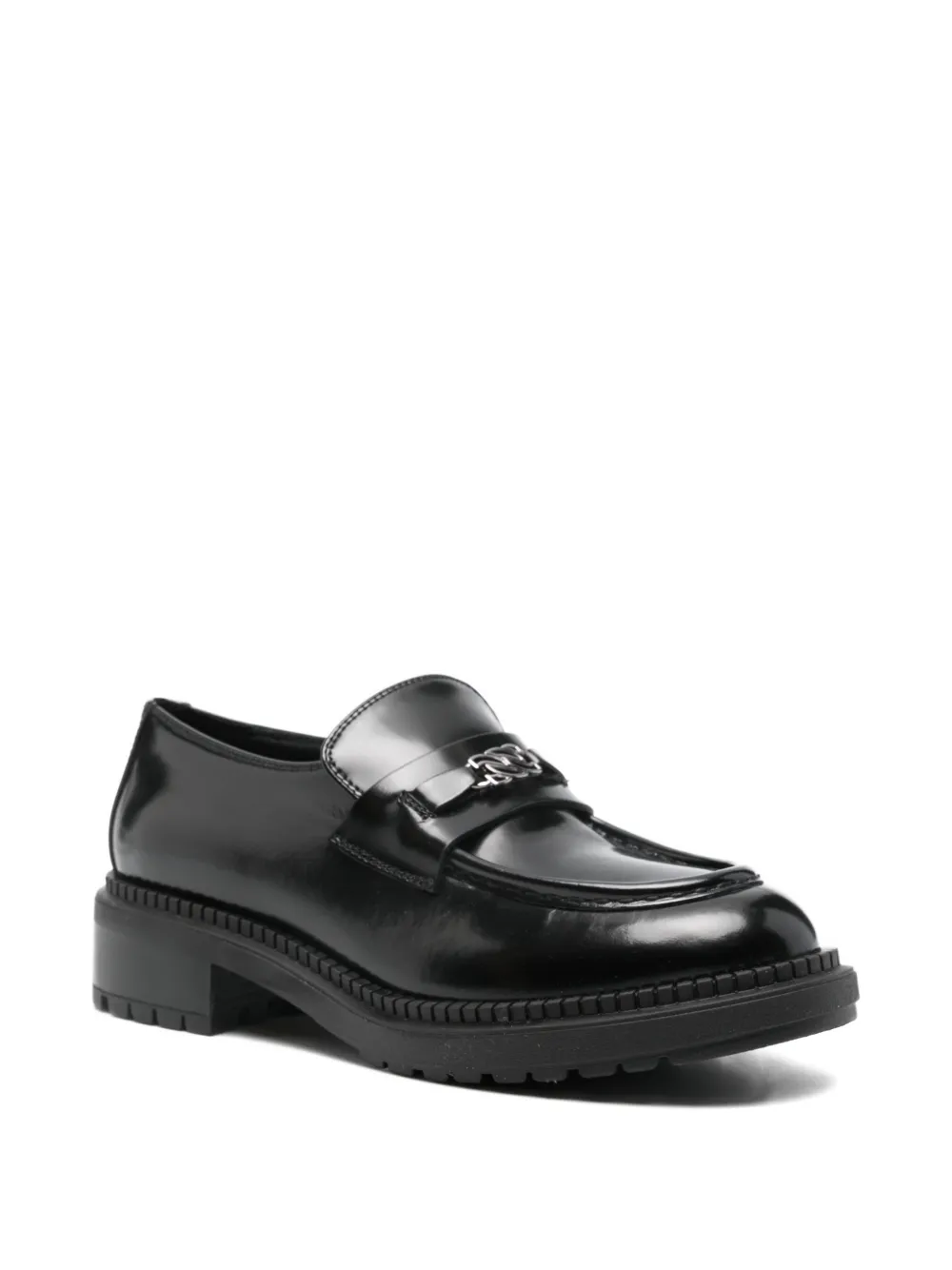 Casadei metal detail loafers Zwart