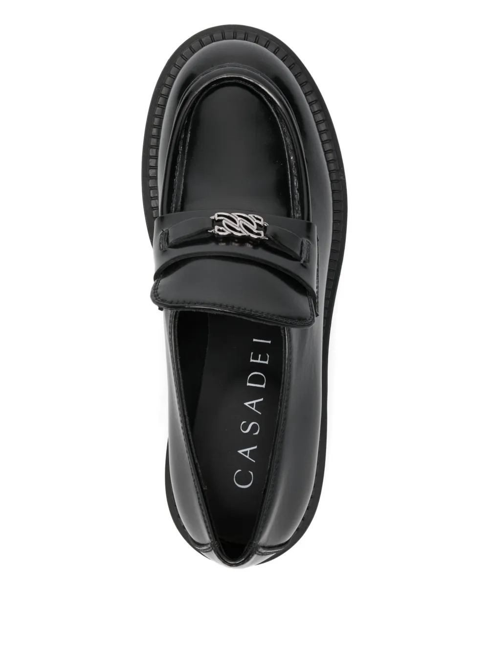 Casadei metal detail loafers Zwart