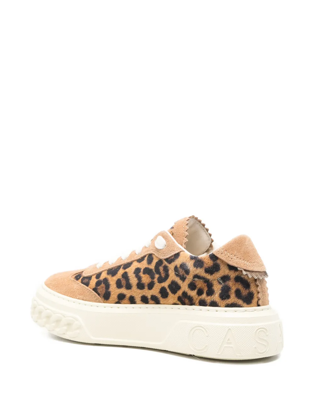 Casadei leopard-print logo-detail sneakers Beige