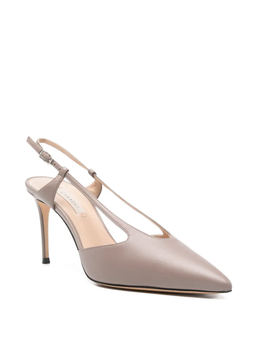 Casadei 80mm pointed slingback pumps Grijs