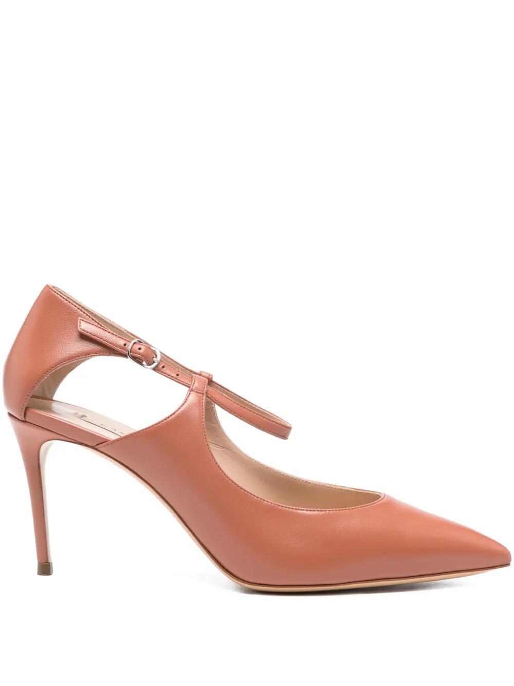Casadei 80mm cut-out strap pumps Bruin