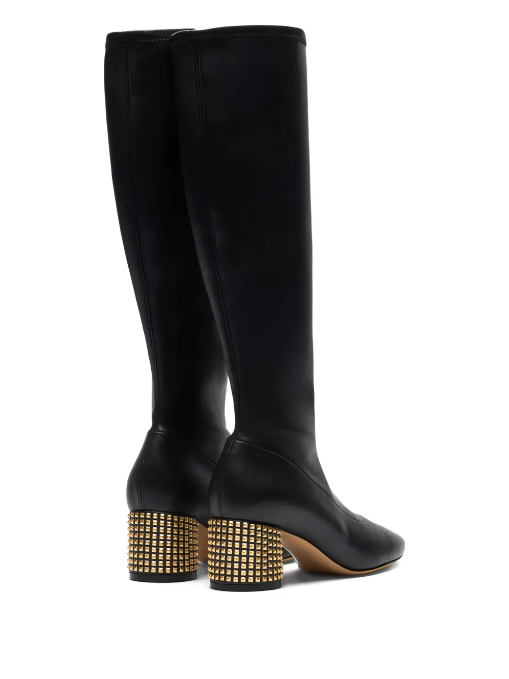 Casadei 50 mm leren knielaarzen Zwart