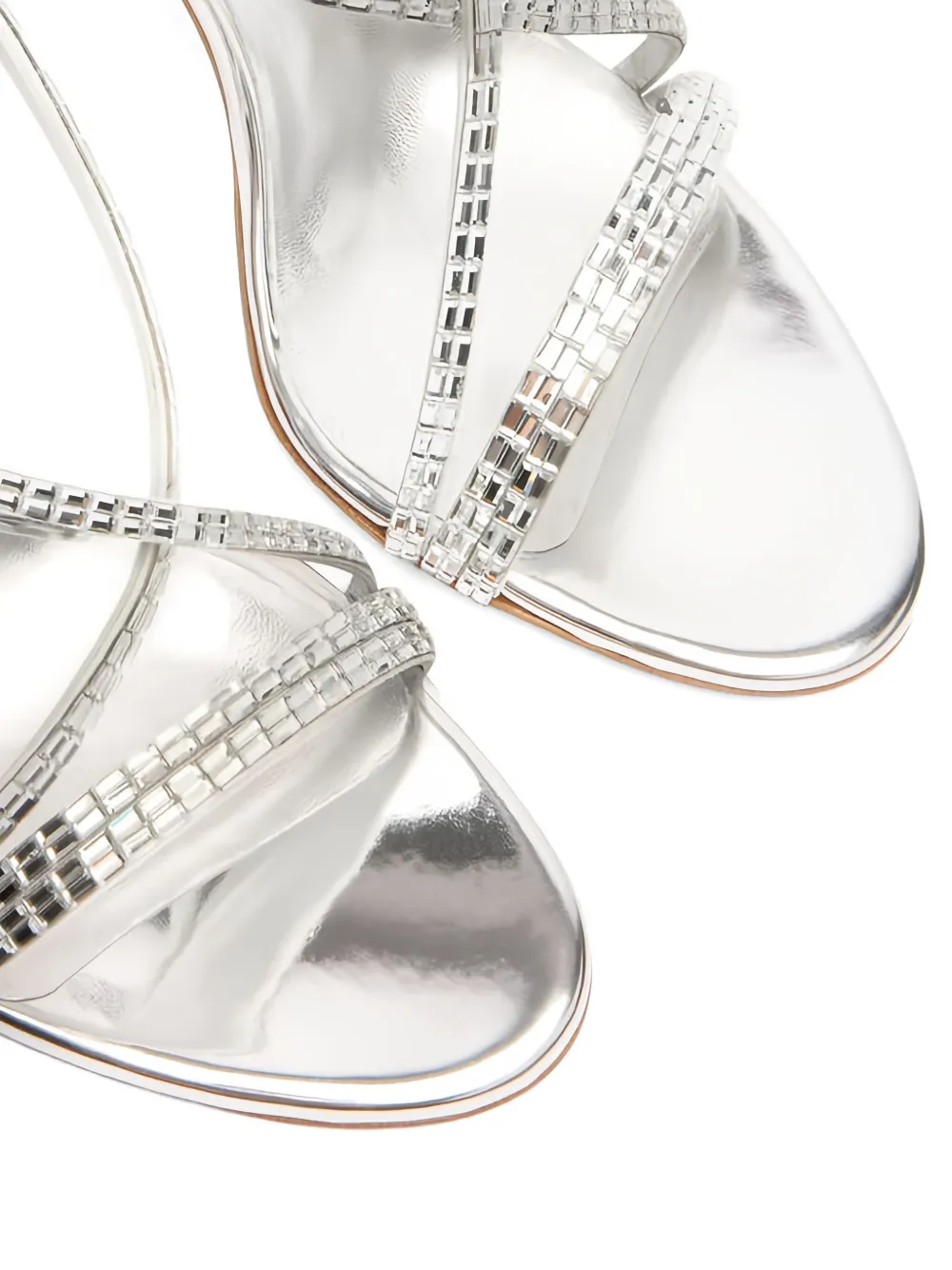 Casadei 100mm Julia crystal-embellished sandals Grey