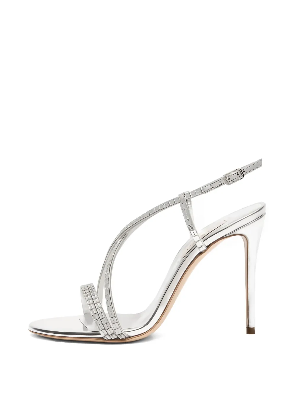 Casadei 100mm Julia crystal-embellished sandals Grey