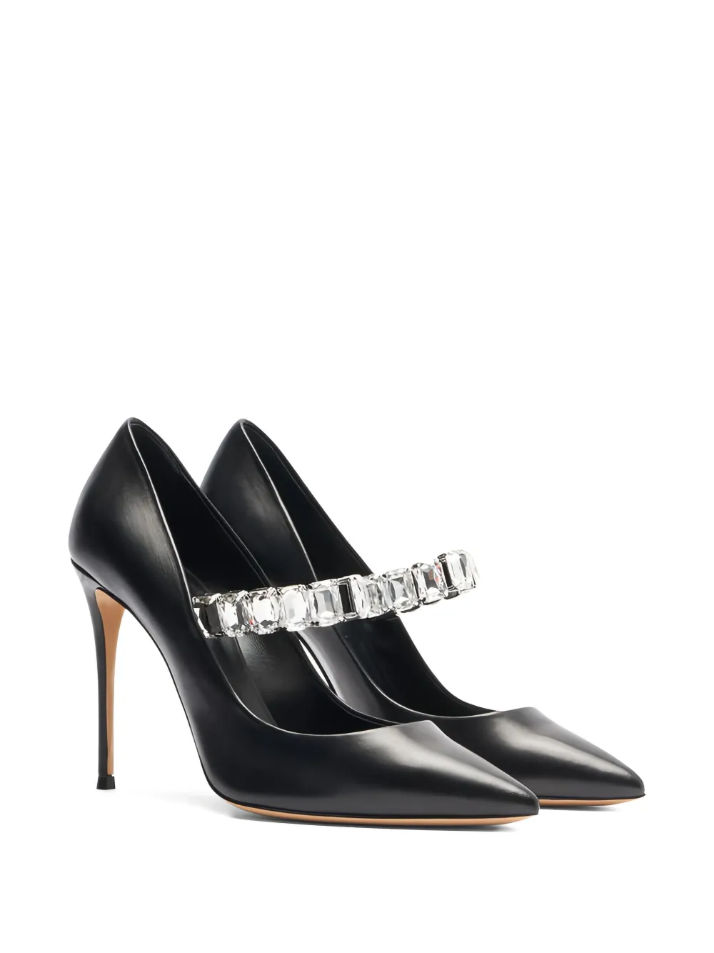 Casadei 100 mm Julia Minorca pumps met puntige neus en kristallen Zwart