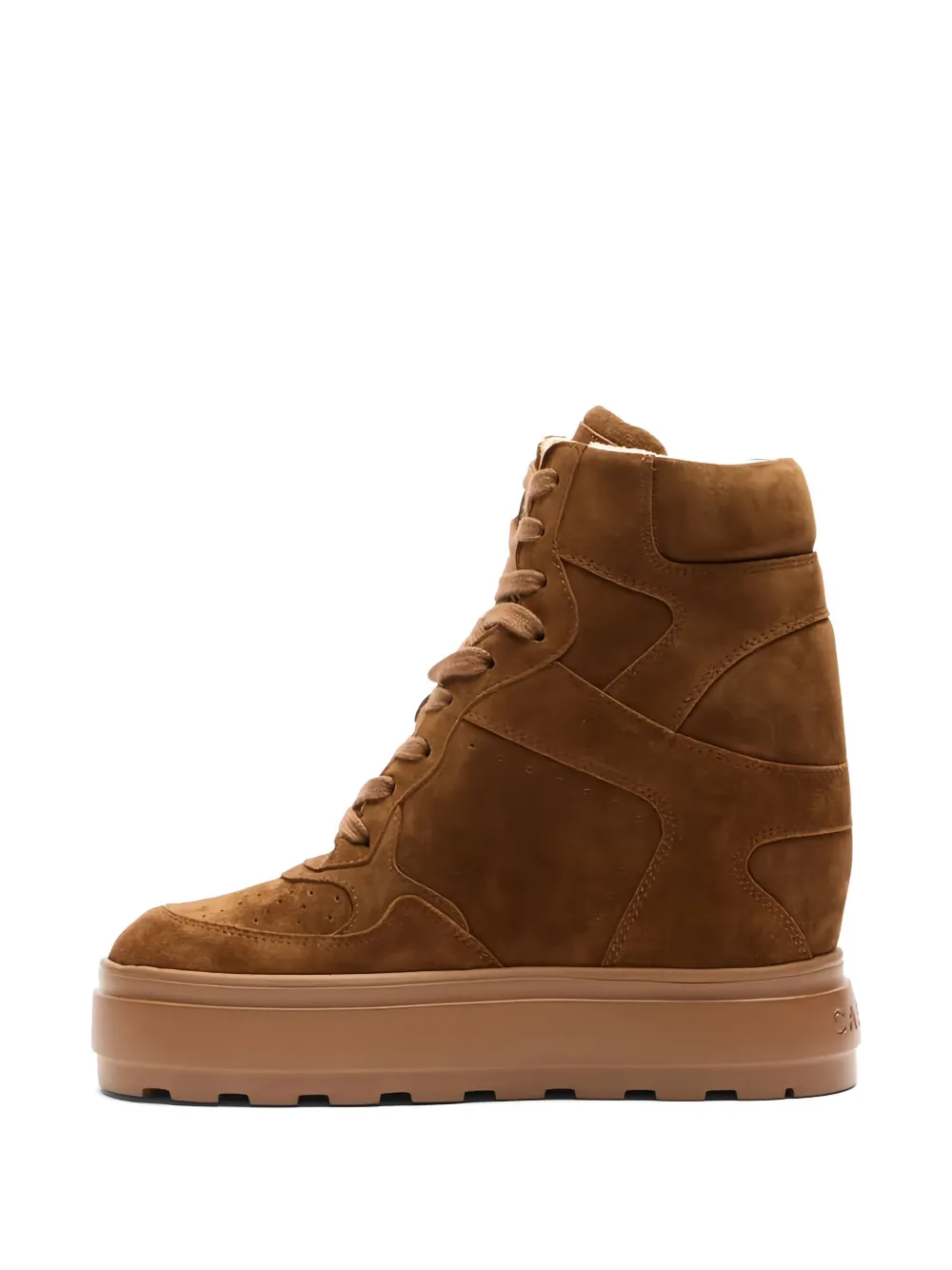 Casadei 80mm lace-up wedge-heel sneakers Brown