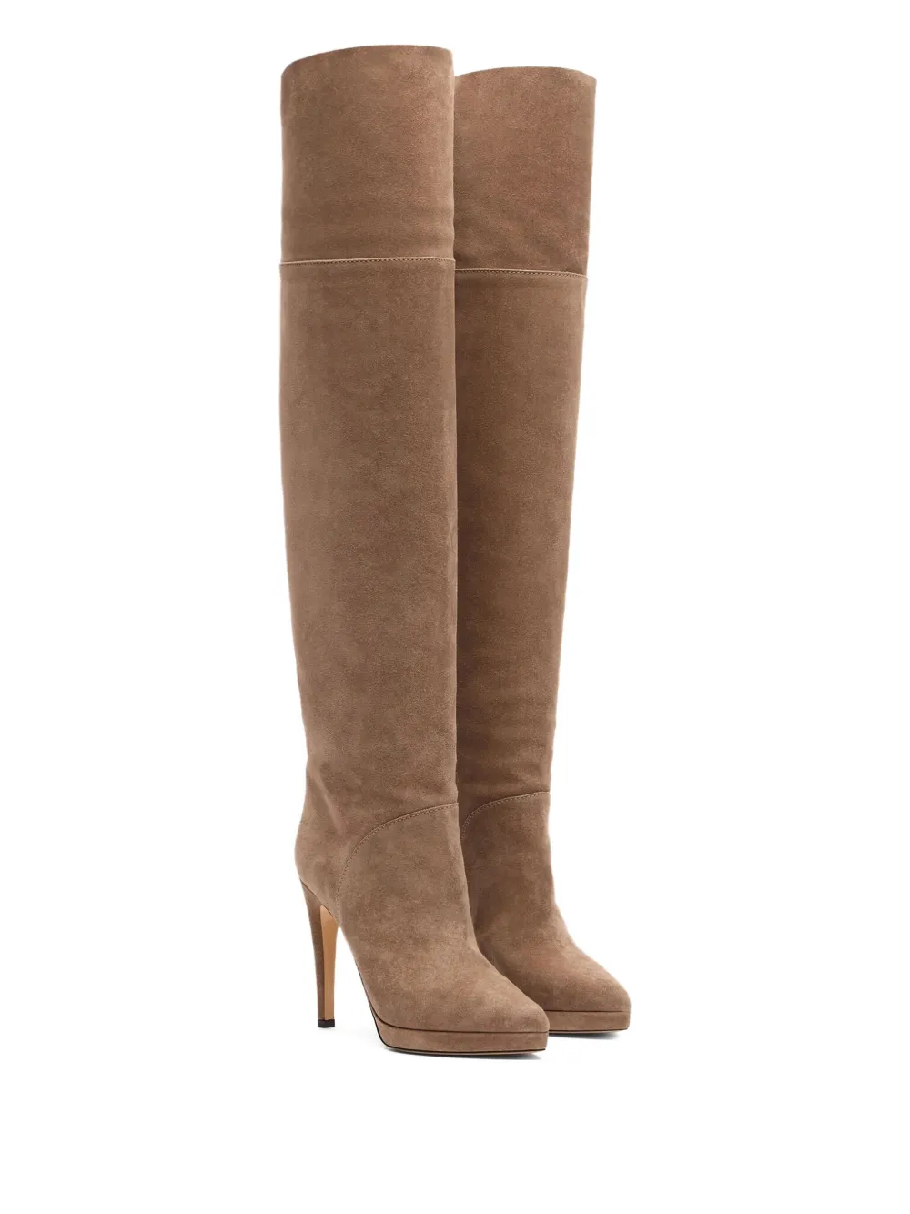 Casadei 100 mm suède knielaarzen met stiletto-hak Bruin