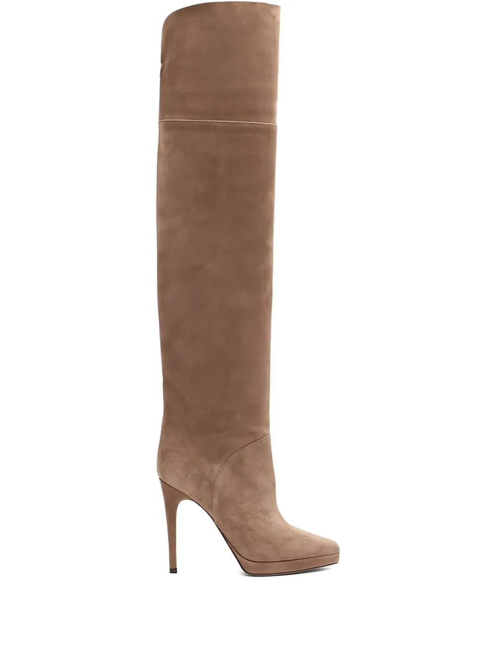 Casadei 100 mm suède knielaarzen met stiletto-hak Bruin