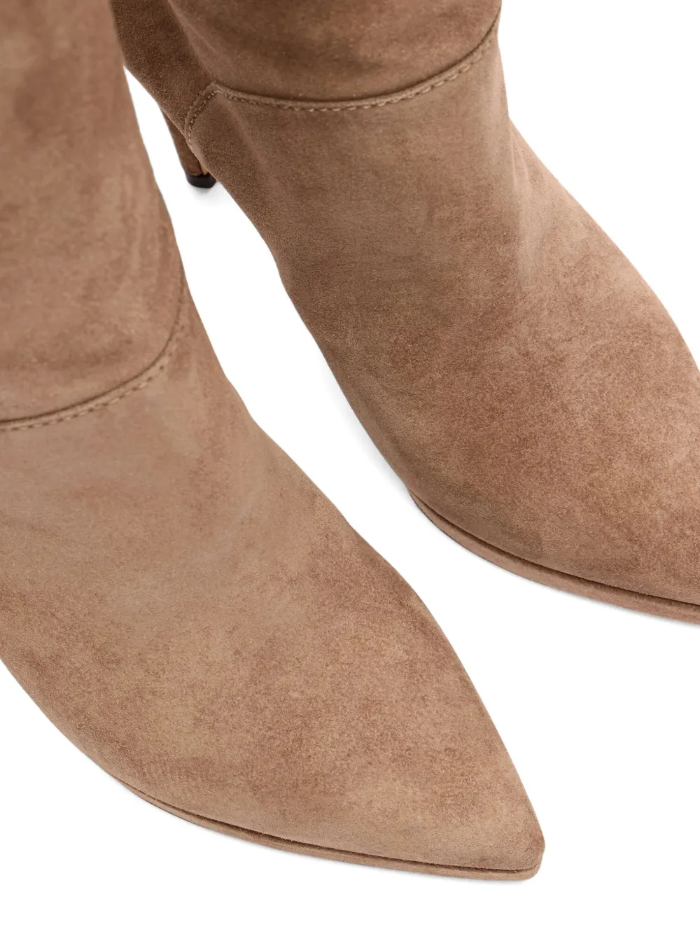 Casadei 100 mm suède knielaarzen met stiletto-hak Bruin