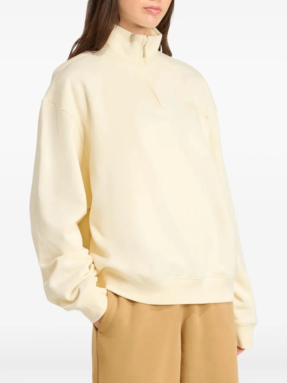 adidas half-zip sweatshirt Beige
