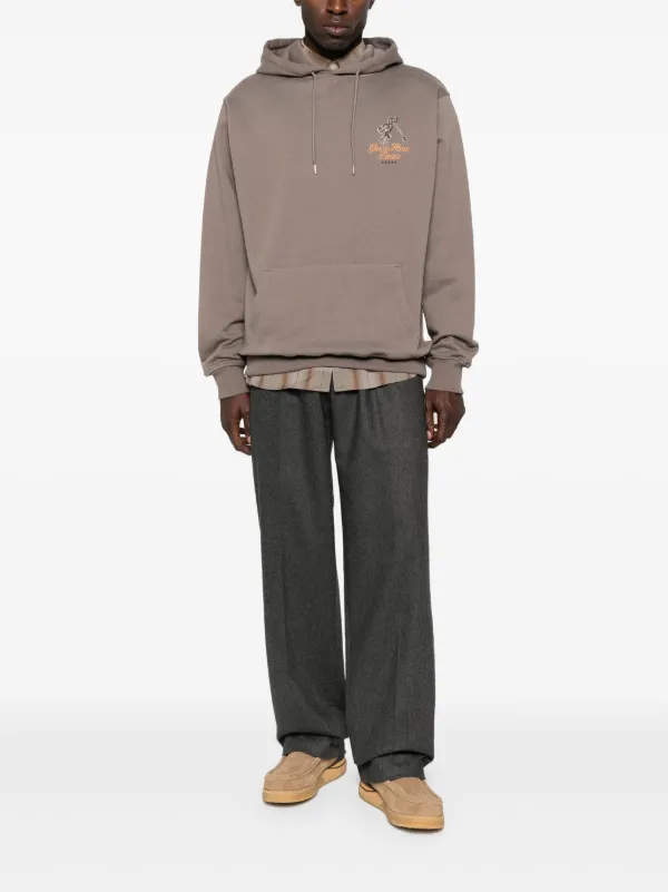 Drôle De Monsieur logo-embroidered Hoodie | Grey | FARFETCH