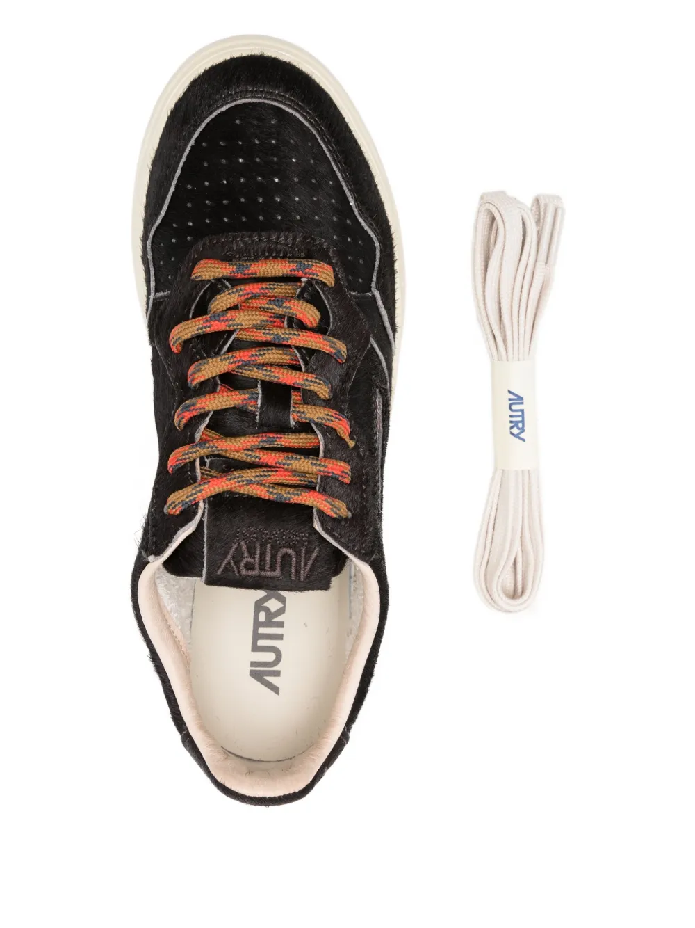 Autry Medalist pony-fur sneakers Brown