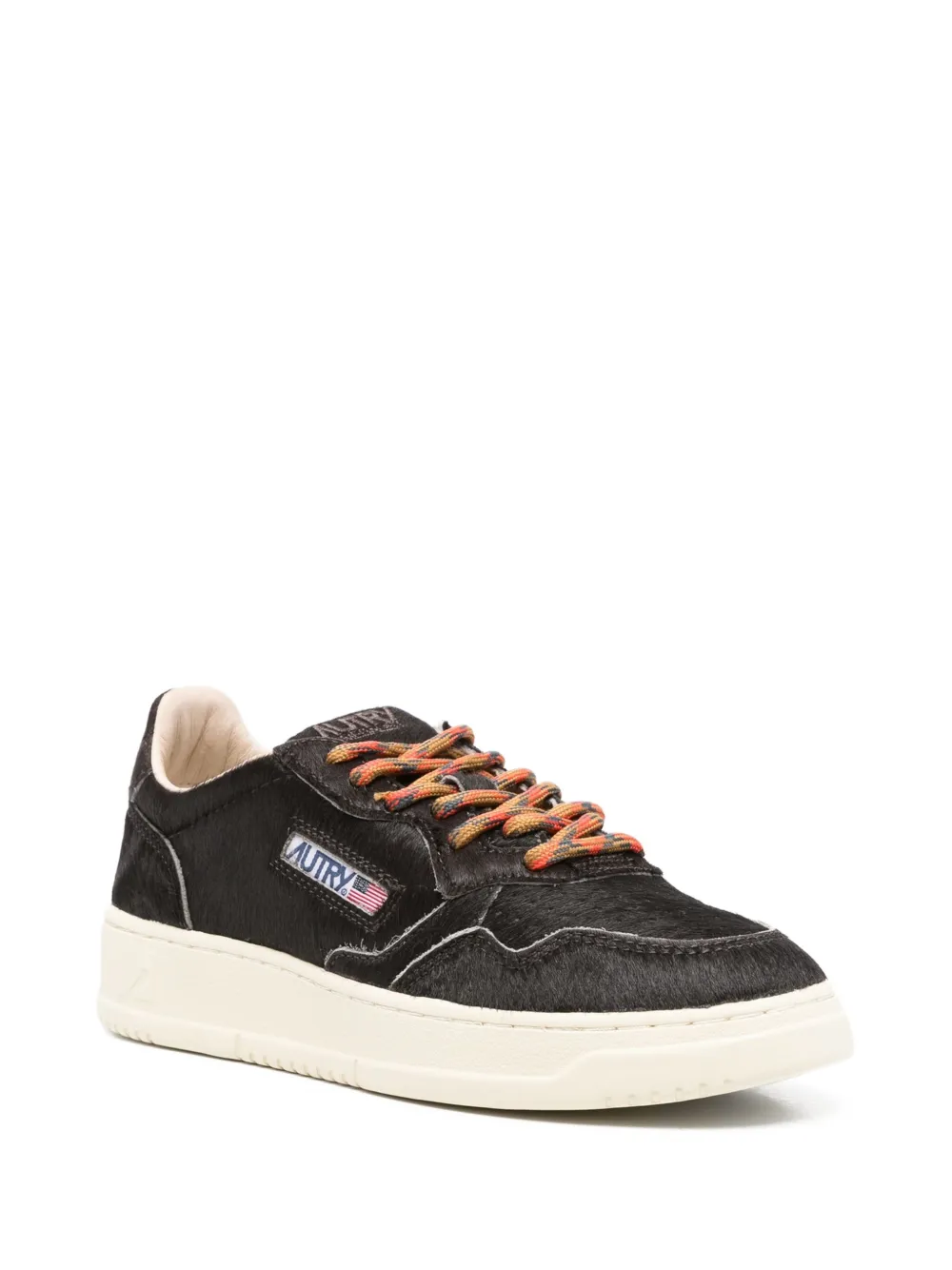 Autry Medalist pony-fur sneakers Brown