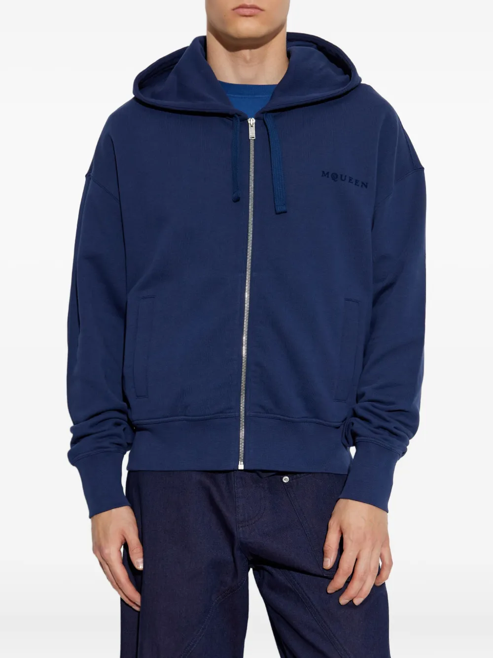 Alexander McQueen Sweater met rits Blauw
