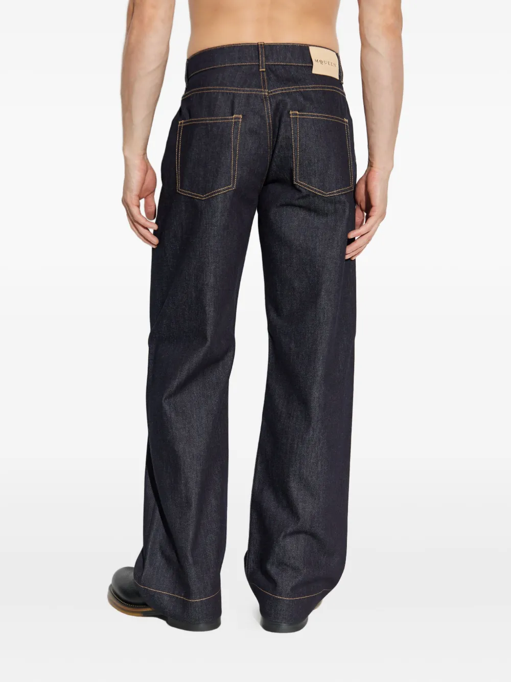 Alexander McQueen Jeans met logopatch Blauw