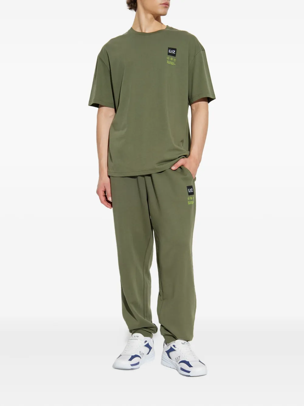 Ea7 Emporio Armani T-shirt met logoprint Groen