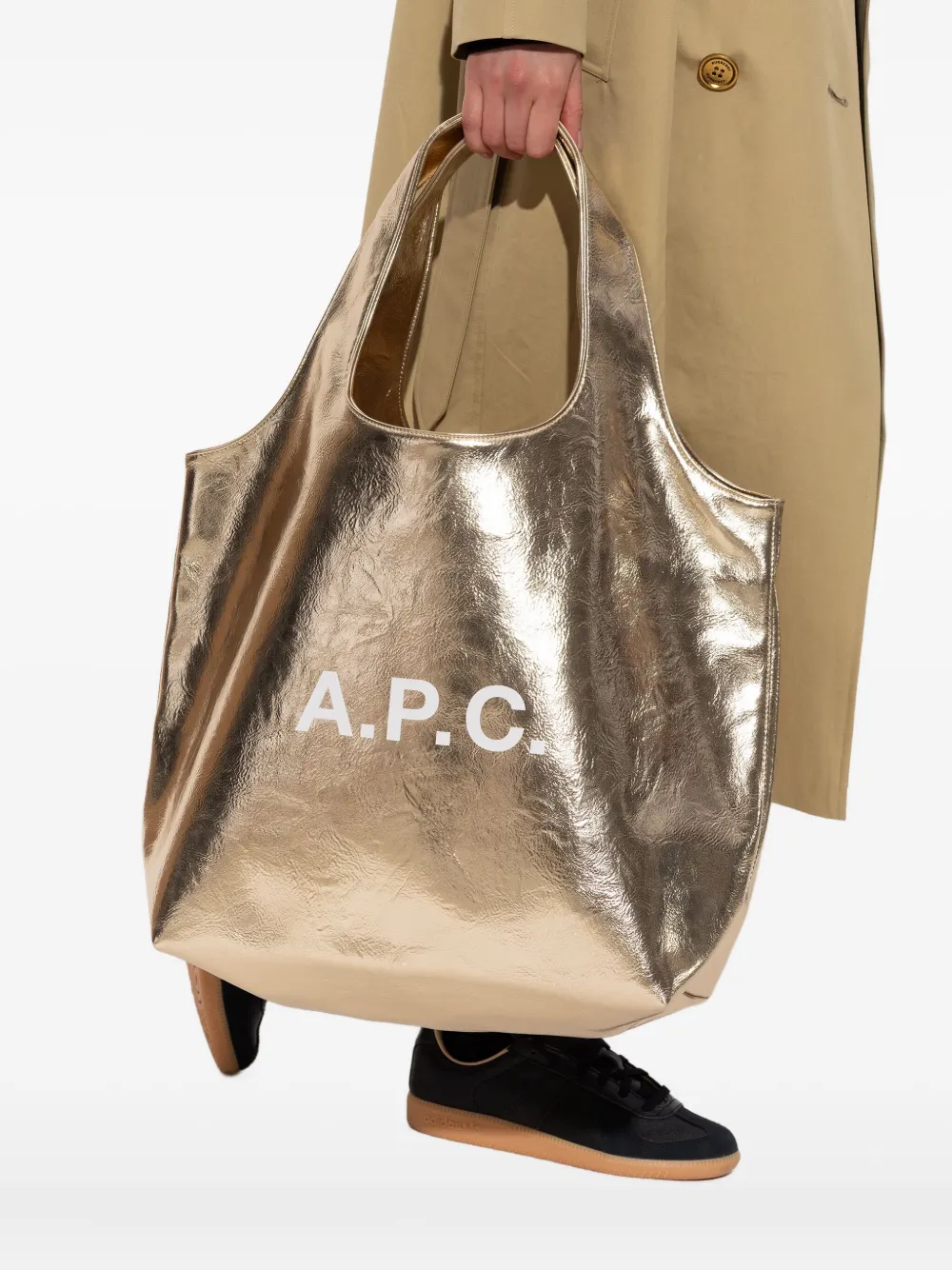 A.P.C. Ninon metallic shopper Goud