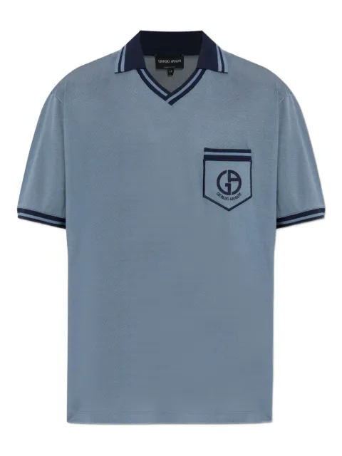 Giorgio Armani playera con rayas estampadas y cuello en V