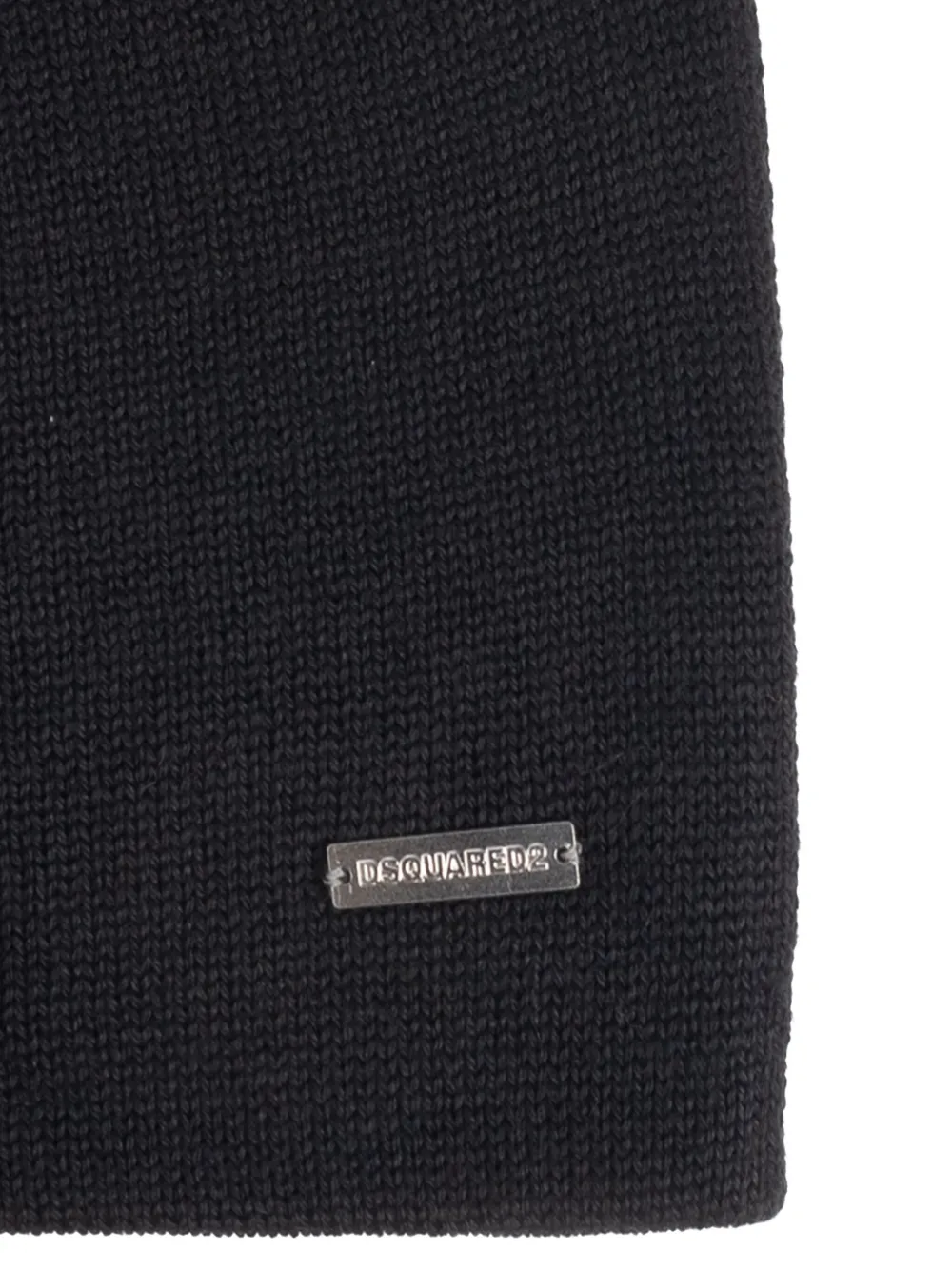 Dsquared2 Ribbed Beanie In Black