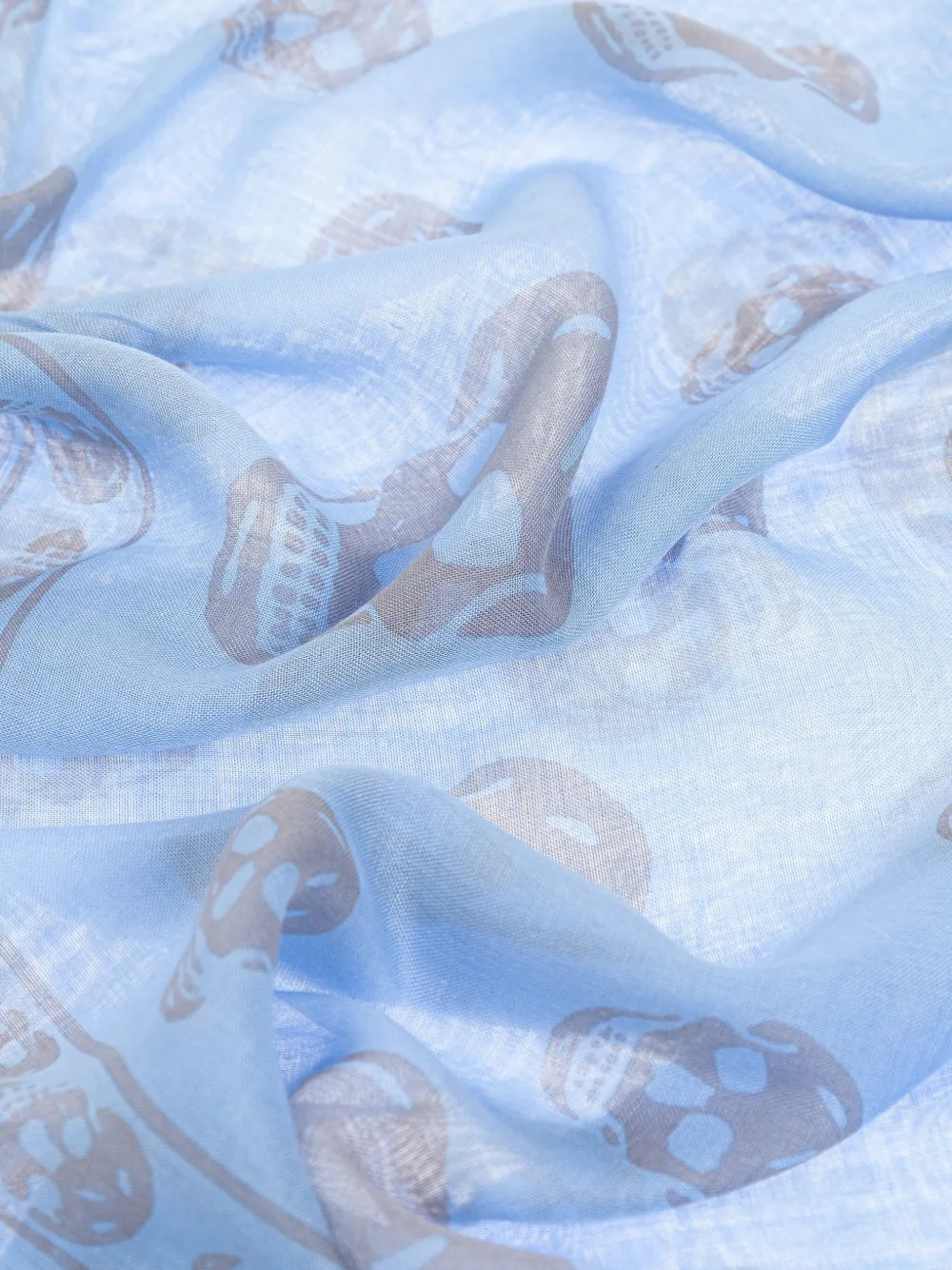 Alexander McQueen Sjaal met doodskopprint Blauw