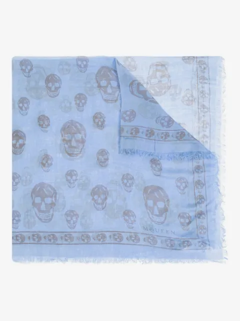 Alexander McQueen skull-print fringed scarf