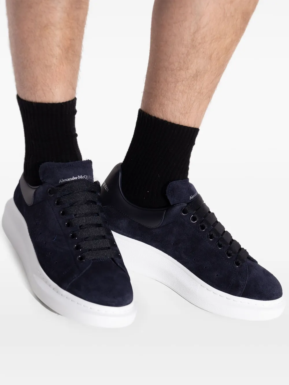 Alexander McQueen suede lace-up sneakers Blue