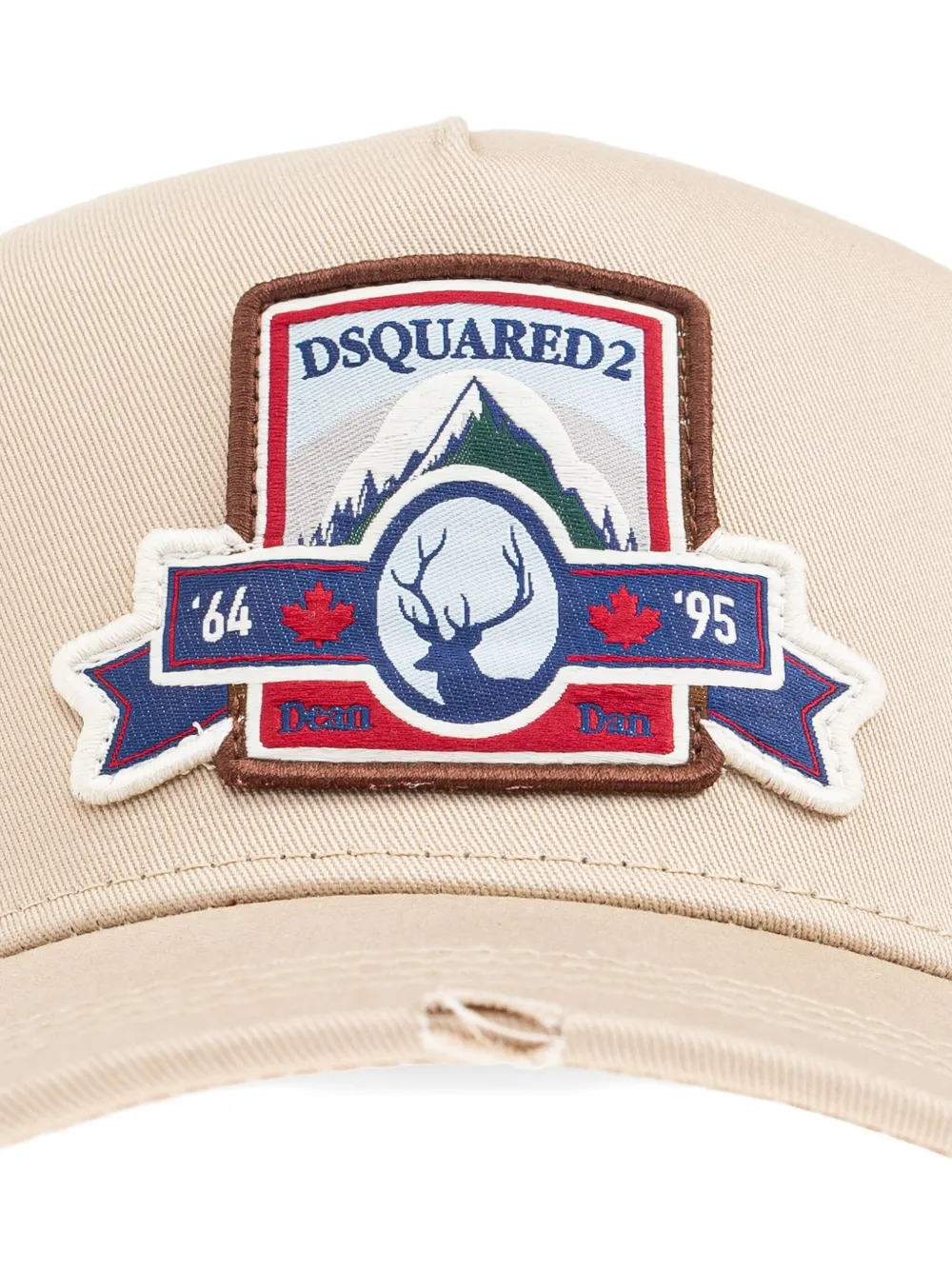 Dsquared2 Embroidered Patch Cap In Neutral