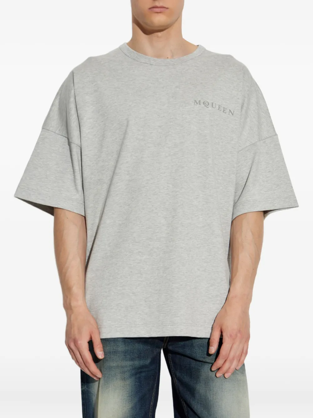 Alexander McQueen T-shirt met logoprint Grijs