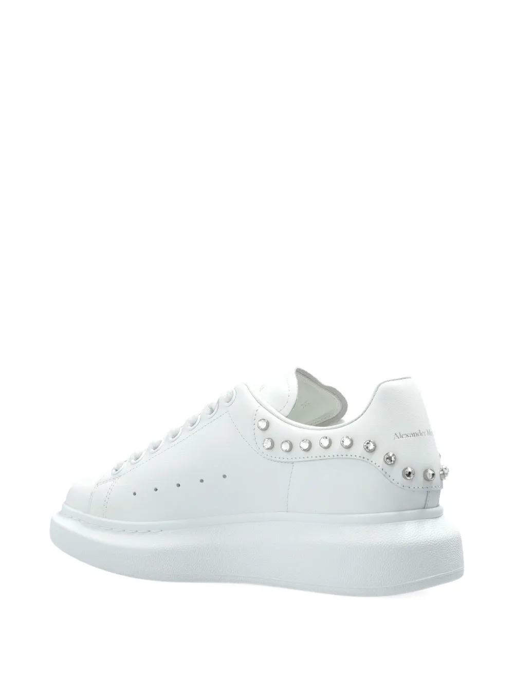 Alexander Mcqueen Oversized Leather Sneakers W/ Crystals