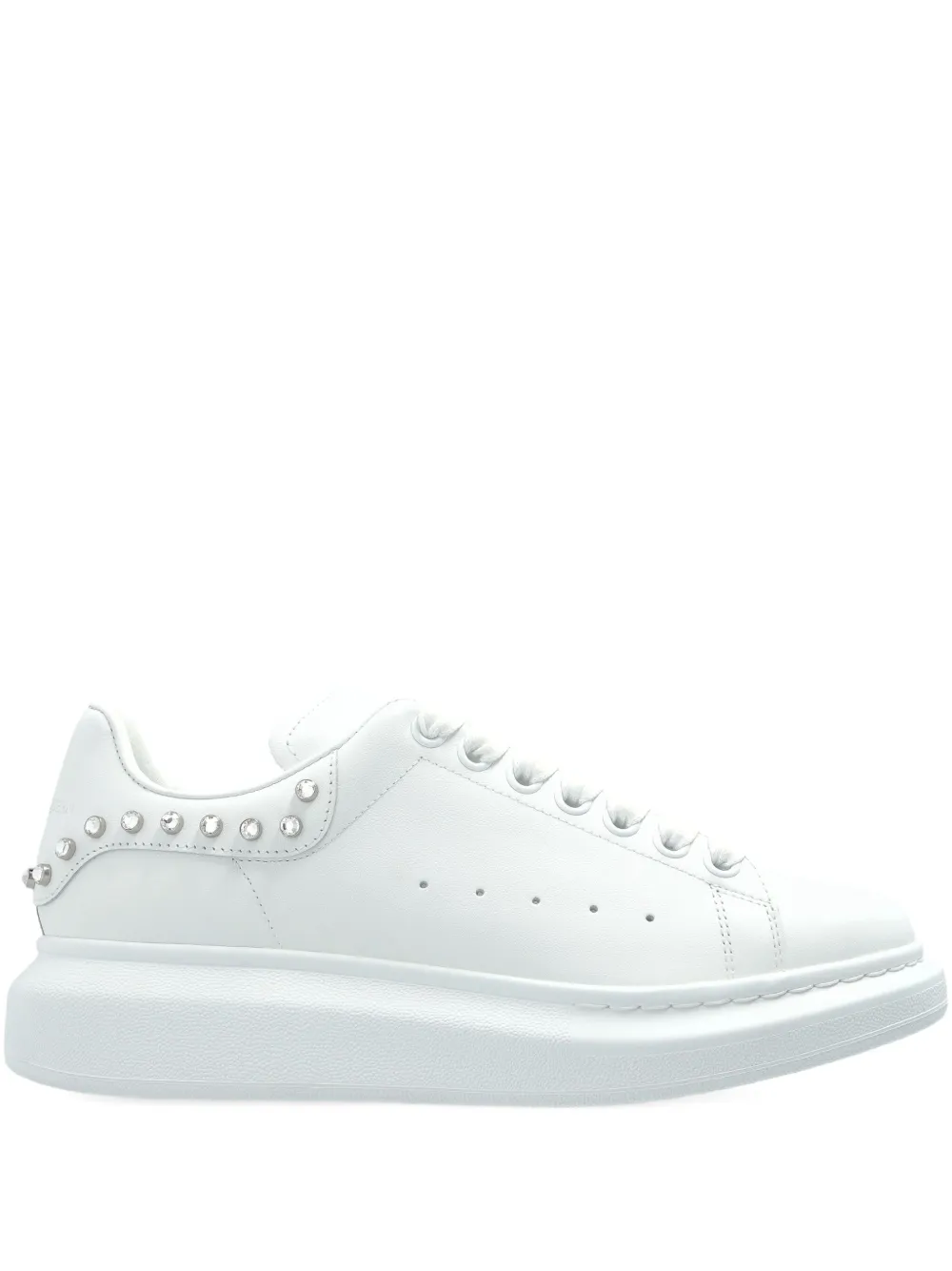 Alexander Mcqueen Oversized Leather Sneakers W/ Crystals