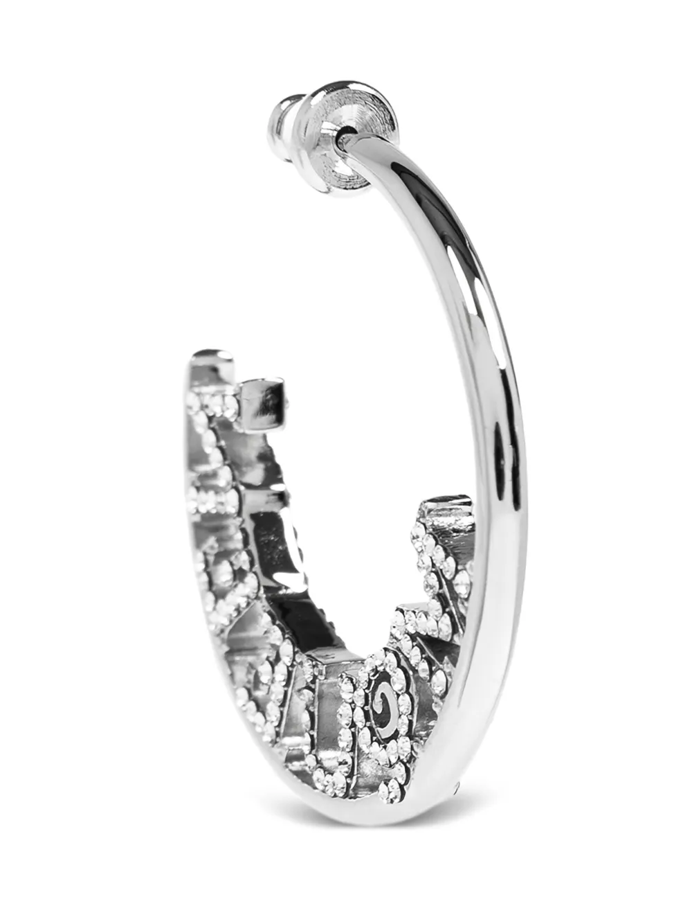 Alexander Mcqueen Diamond-embellished Hoop Earrings - Grey 