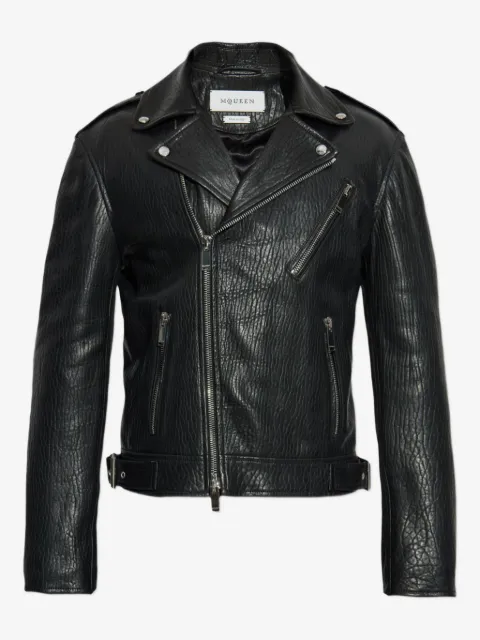 Alexander McQueen Strukturierte Bikerjacke