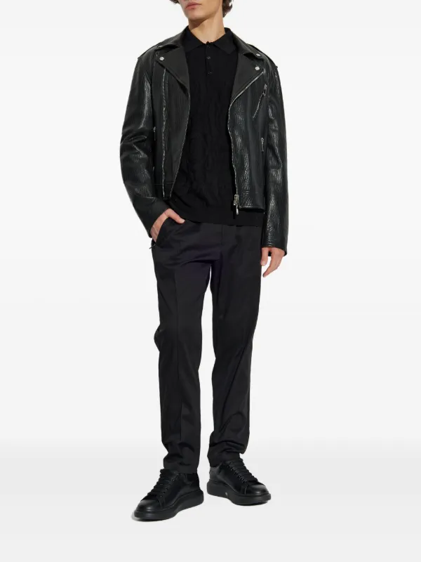 レザージャケット・コート ALEXANDER MCQUEEN BLACK LEATHER OVERSIZE JACKET Alexander McQueen Leather biker jacket | Men's Clothing | Vitkac