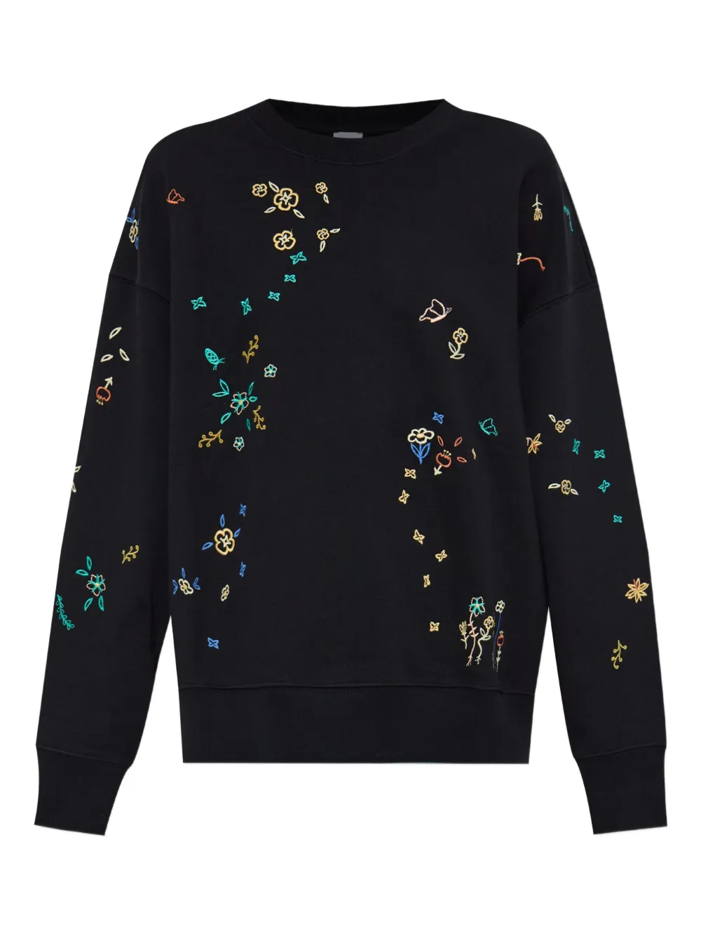 PS Paul Smith Sweater met geborduurde bloemen Zwart