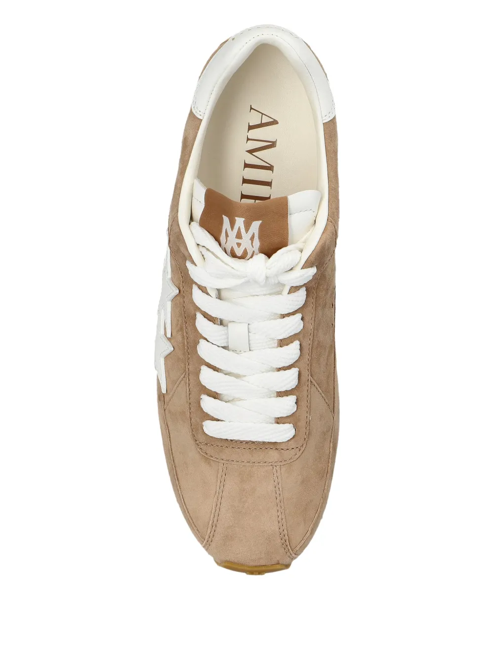 Amiri Pacific Stars Mixed Leather Sneakers In Brown