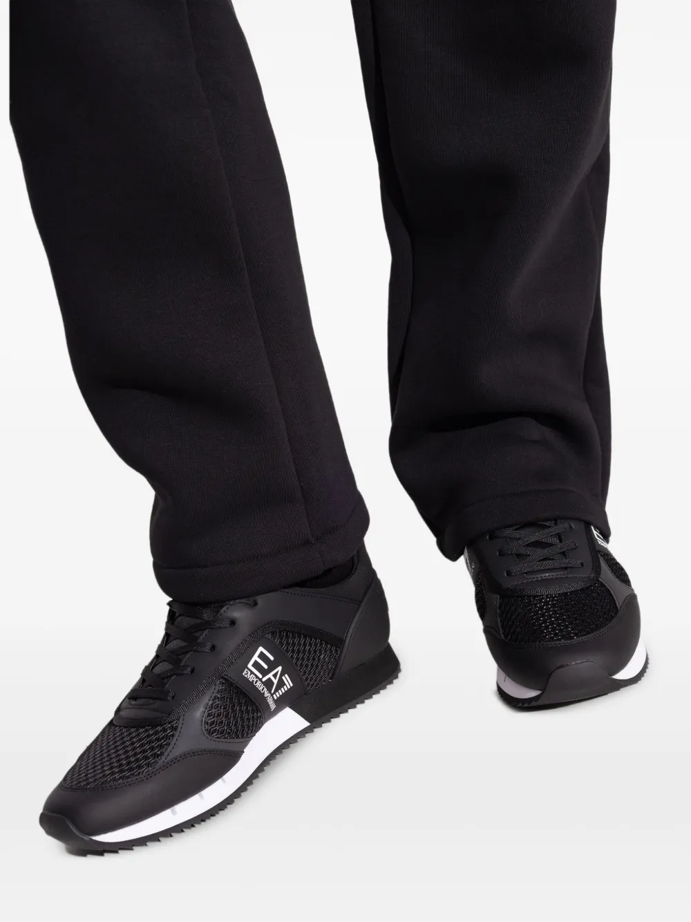 Ea7 Emporio Armani logo-embellished lace-up sneakers Black
