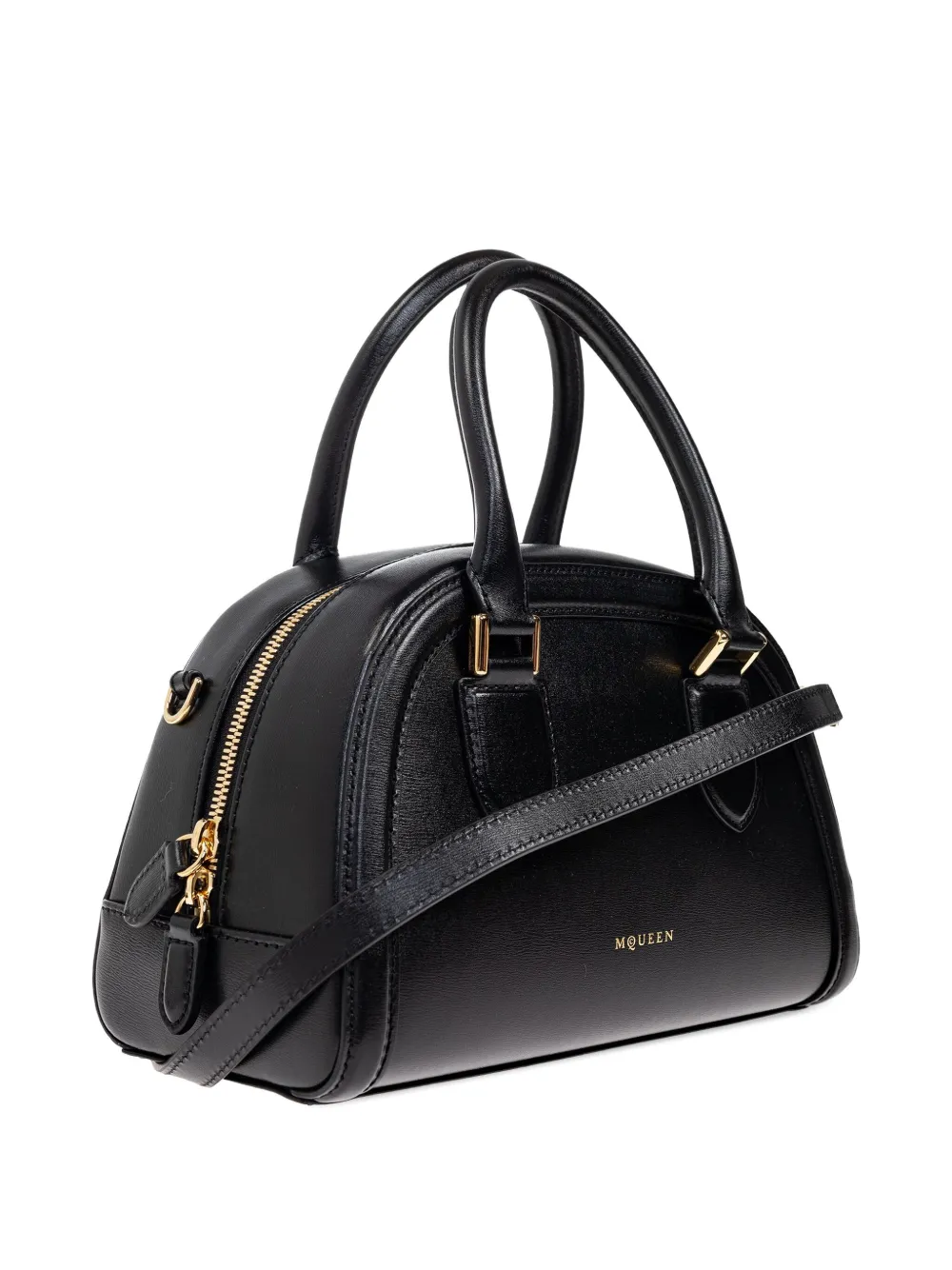 Alexander McQueen Kleine leren shopper Zwart