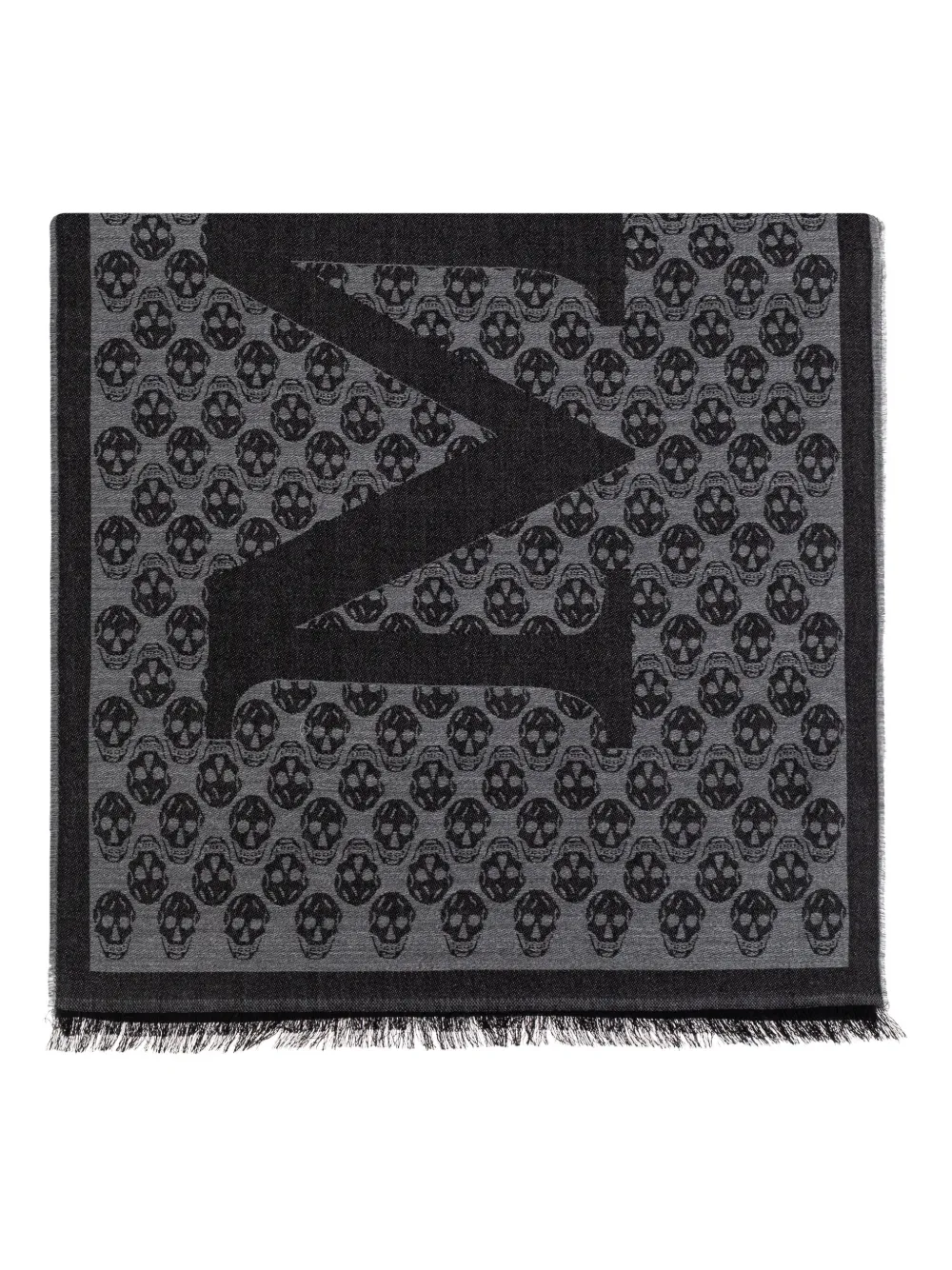 Alexander McQueen Sjaal met doodskopprint Zwart