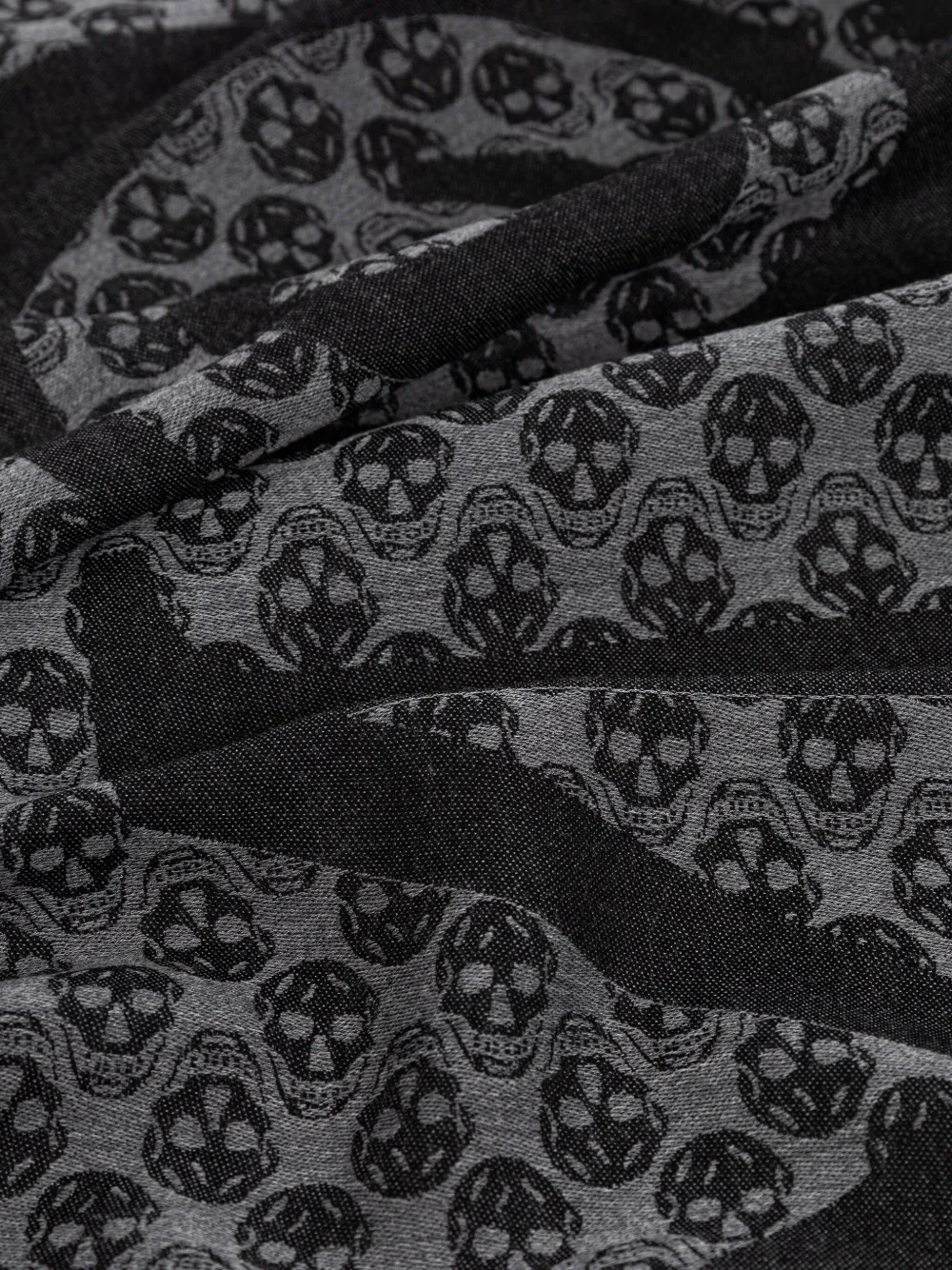 Alexander McQueen Sjaal met doodskopprint Zwart