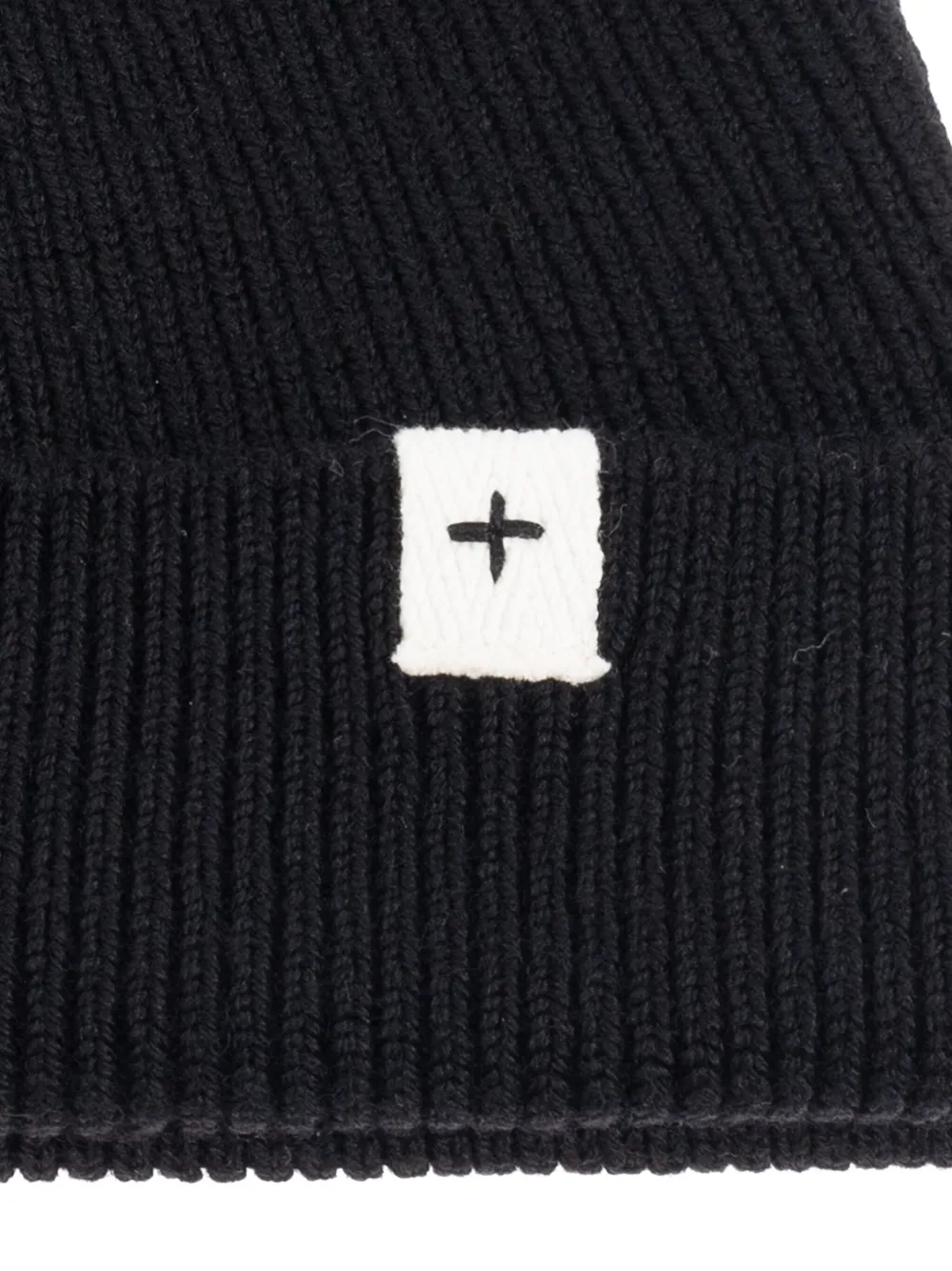JIL SANDER+ Geribbelde muts met logo Zwart