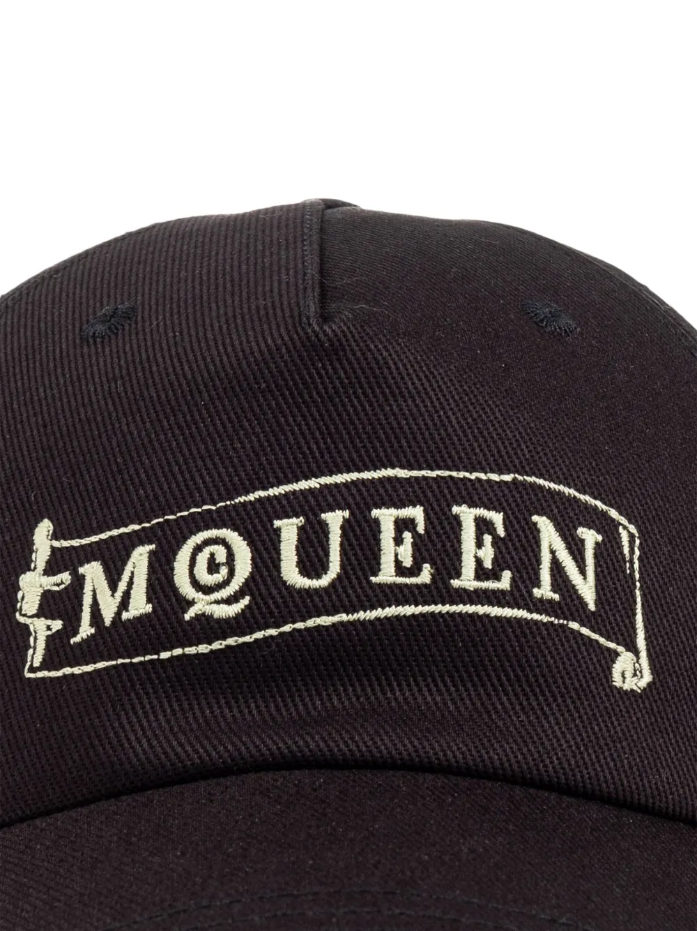 Alexander McQueen Honkbalpet met geborduurd logo Zwart
