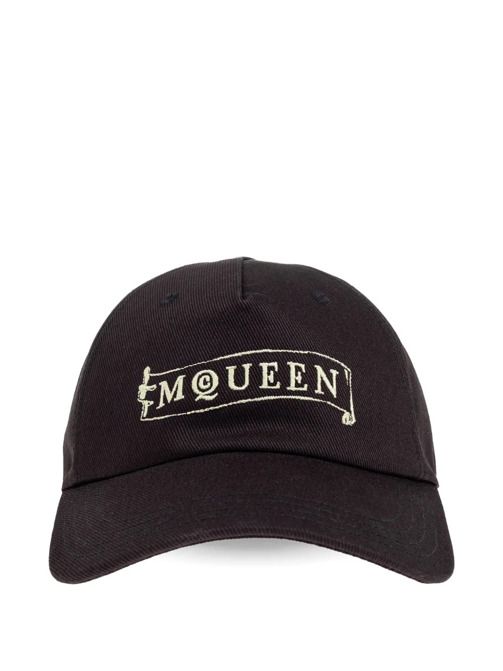 Alexander McQueen Honkbalpet met geborduurd logo Zwart