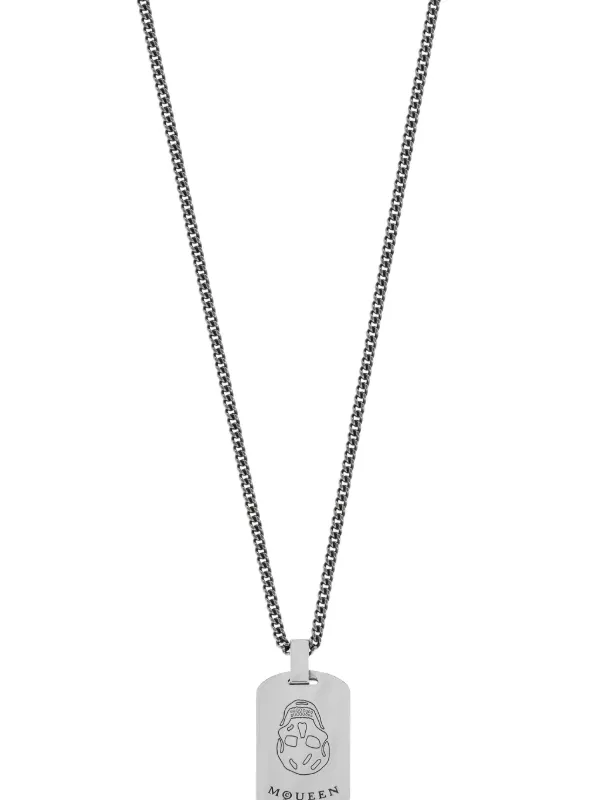 Alexander McQueen ペンダントネックレス Alexander McQueen ロゴ ネックレス | シルバートーン | FARFETCH JP