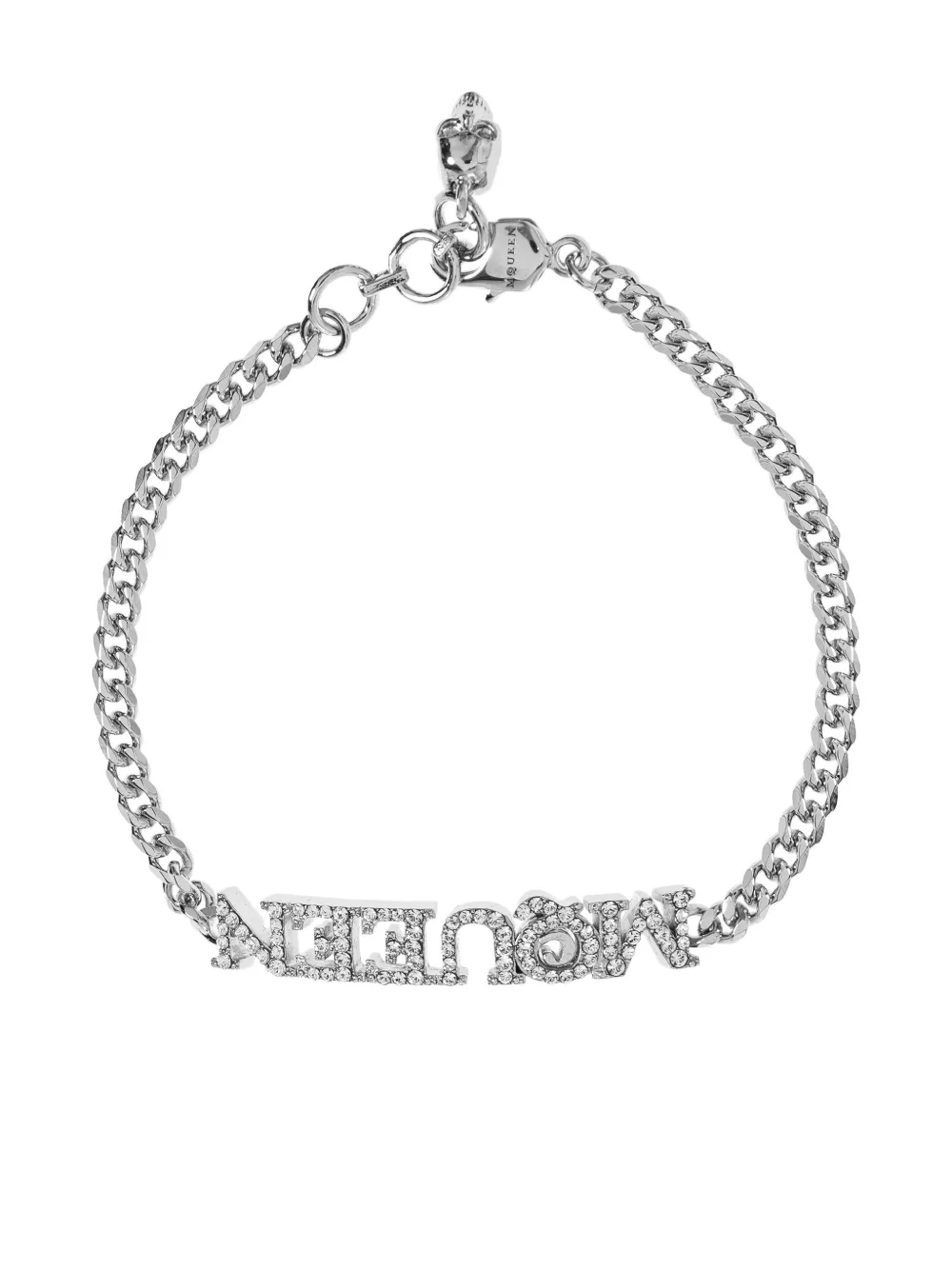 Alexander McQueen crystal-embellished bracelet - Argento
