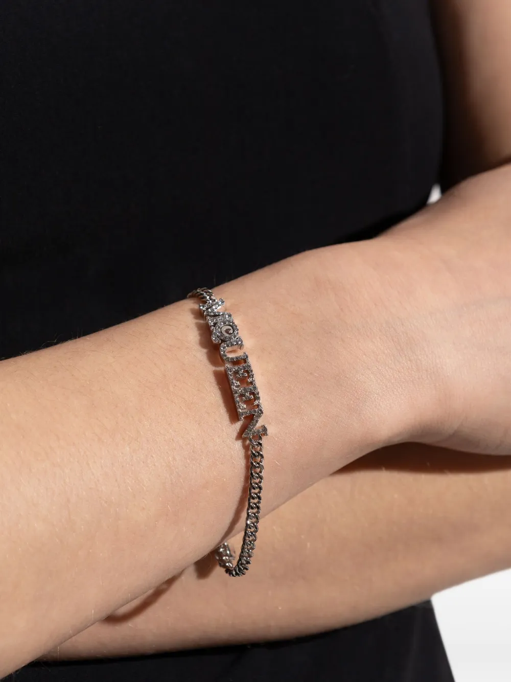 Alexander McQueen Armband verfraaid met kristallen - Zilver