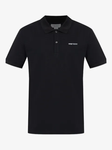 Alexander McQueen logo-embroidered cotton polo shirt